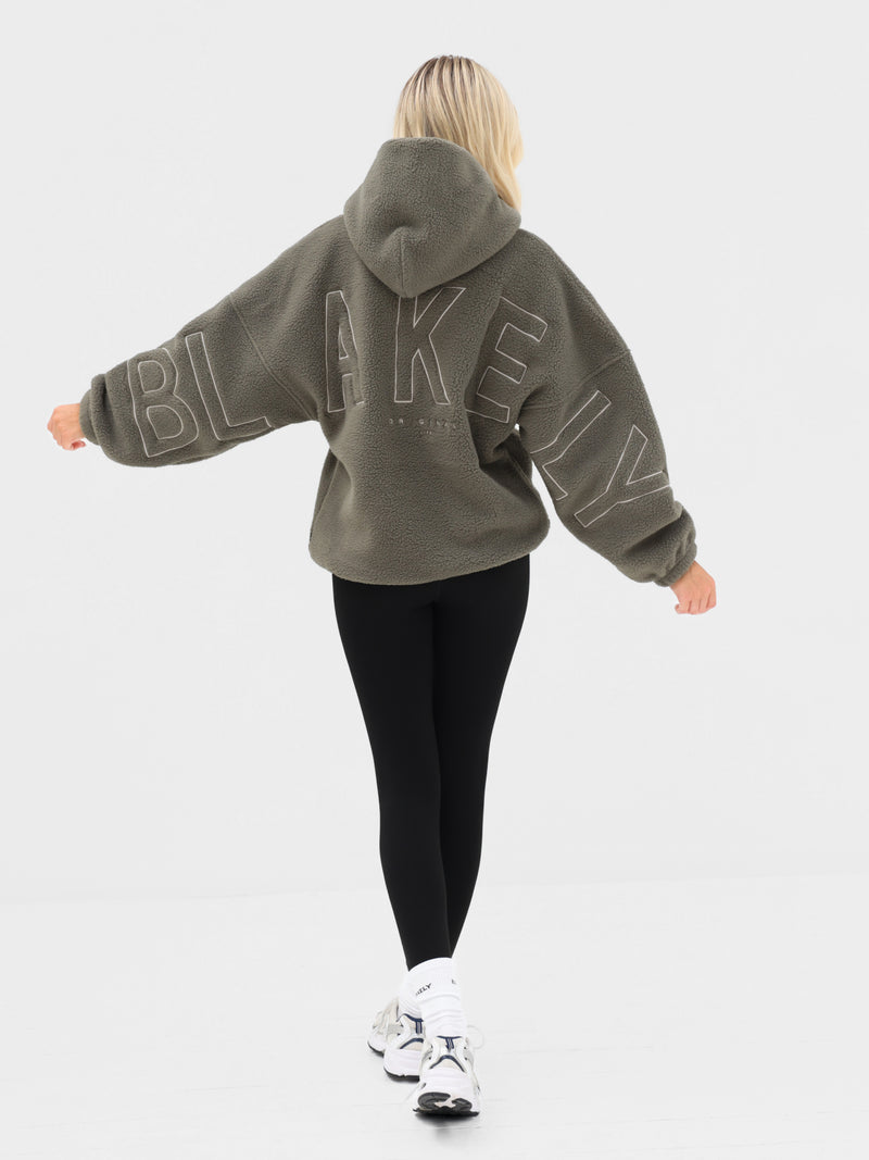 Borg Isabel Oversized Hoodie - Safari Green