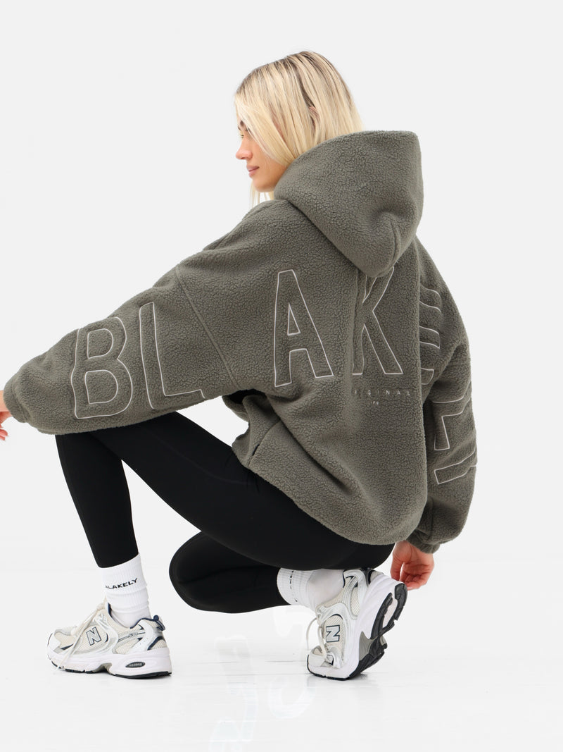 Borg Isabel Oversized Hoodie - Safari Green