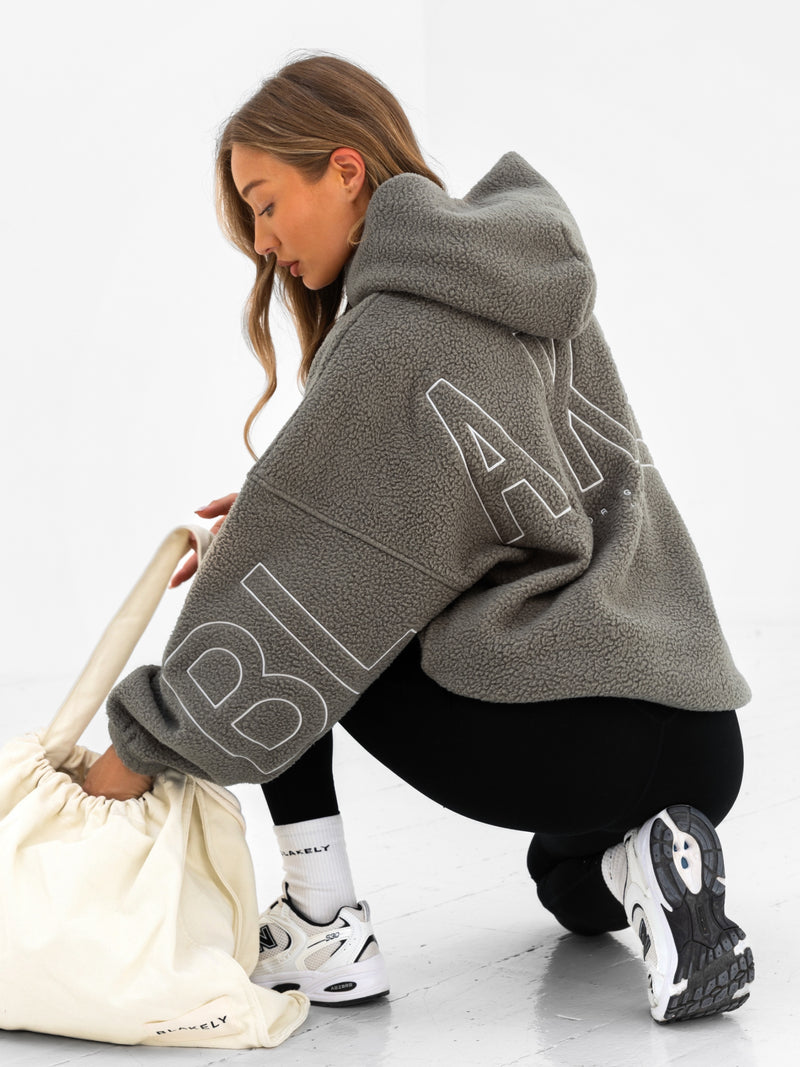 Borg Isabel Oversized Hoodie - Safari Green