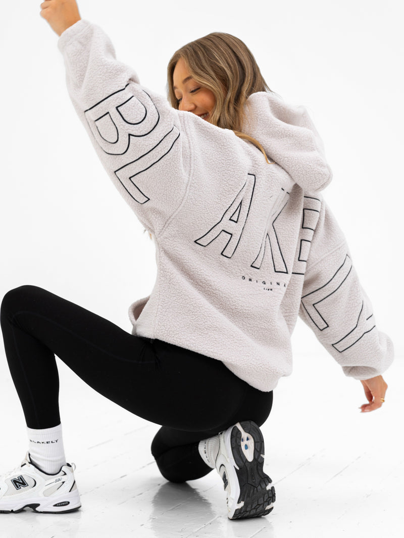 Borg Isabel Oversized Hoodie - Stone