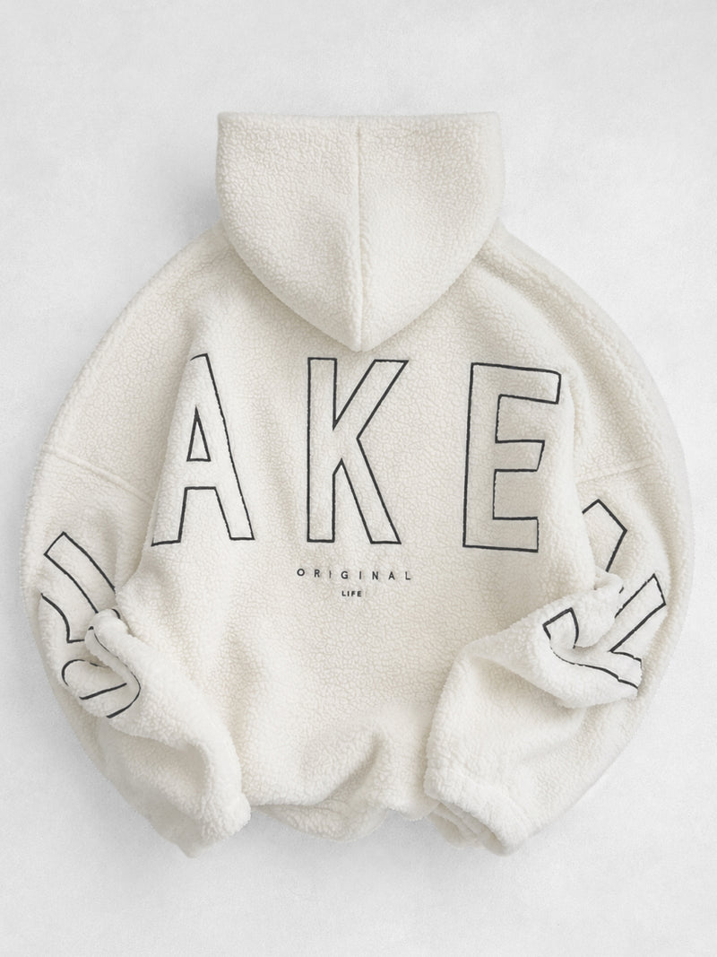 Borg Isabel Oversized Hoodie - Off White