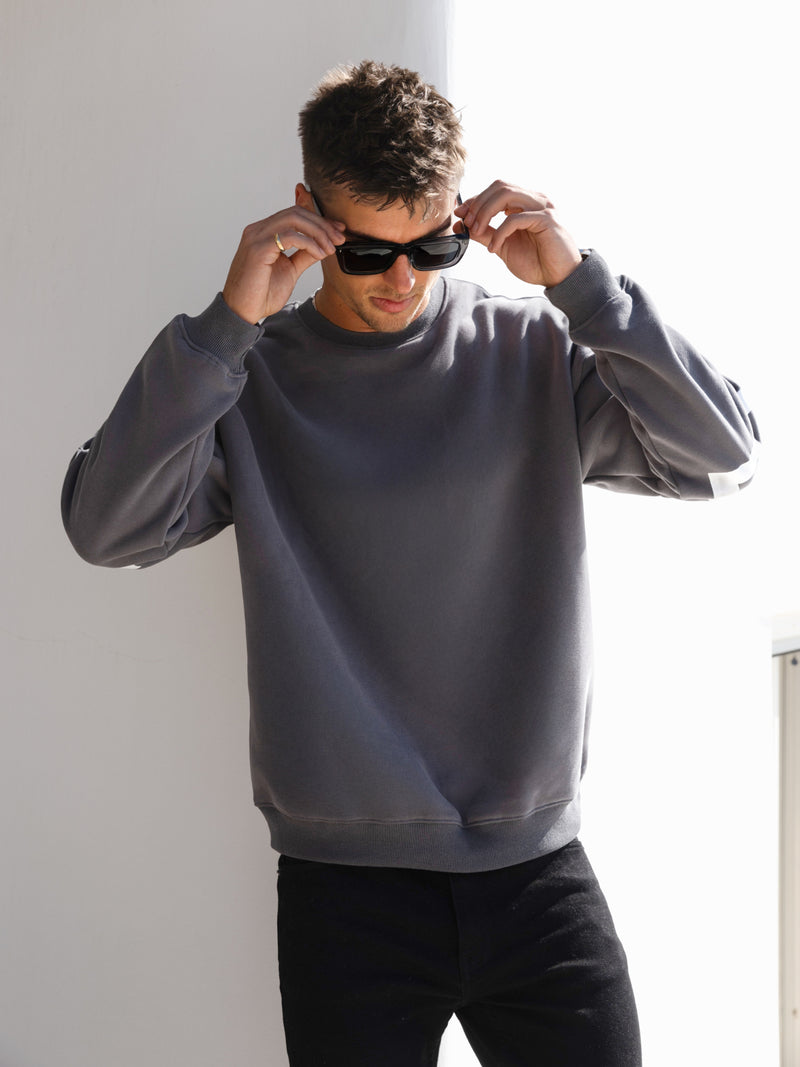 Idris Oversized Jumper - Charcoal