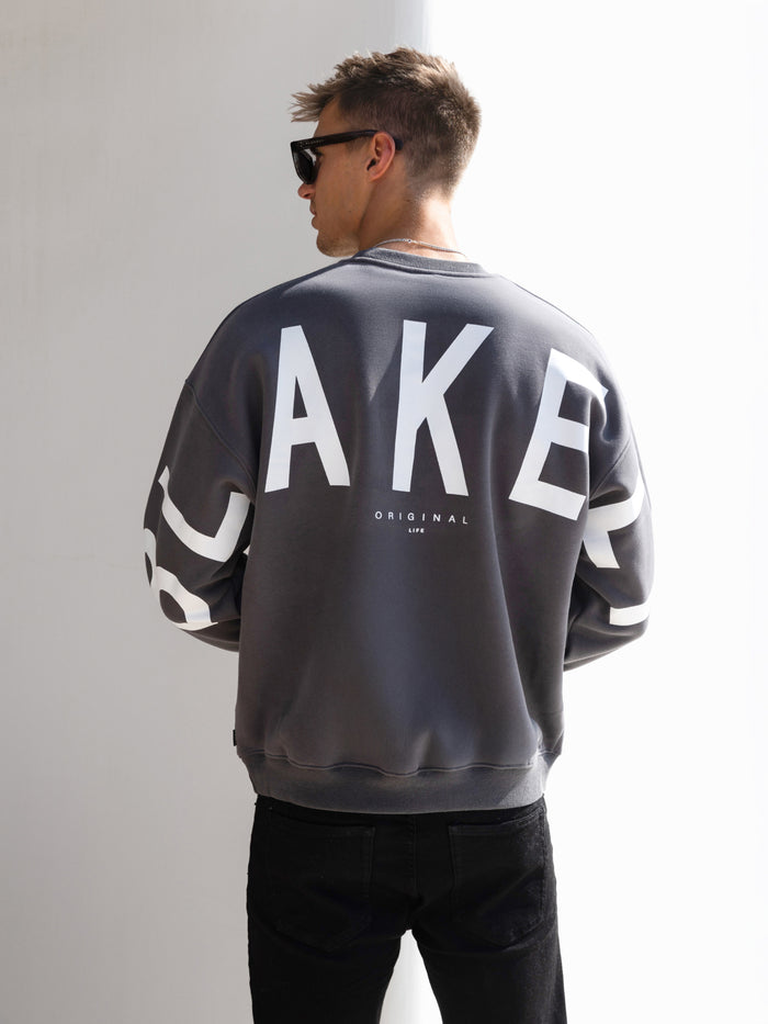 Idris Oversized Jumper - Charcoal