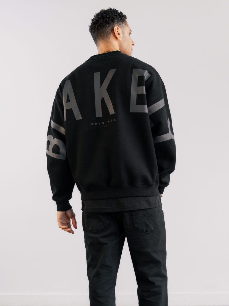 Tonal Idris Oversized Jumper - Black