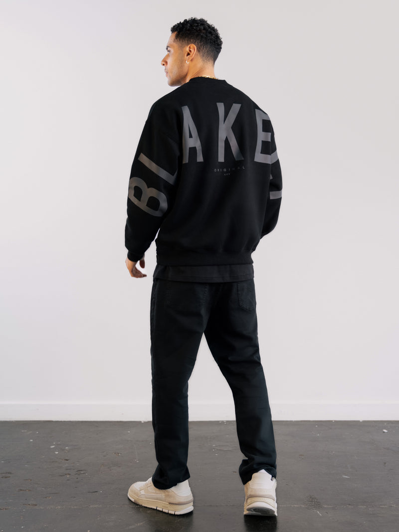 Tonal Idris Oversized Jumper - Black