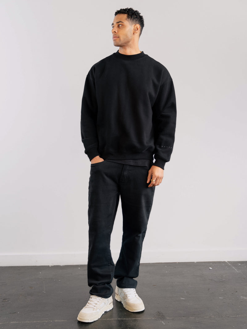 Tonal Idris Oversized Jumper - Black