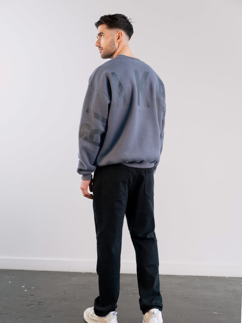 Tonal Idris Oversized Jumper - Blue