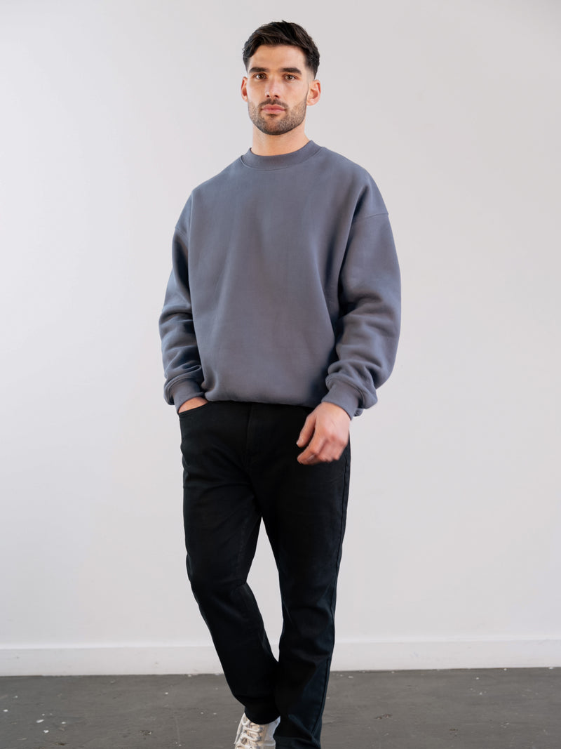 Tonal Idris Oversized Jumper - Blue