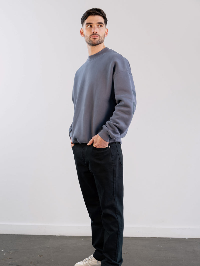 Tonal Idris Oversized Jumper - Blue