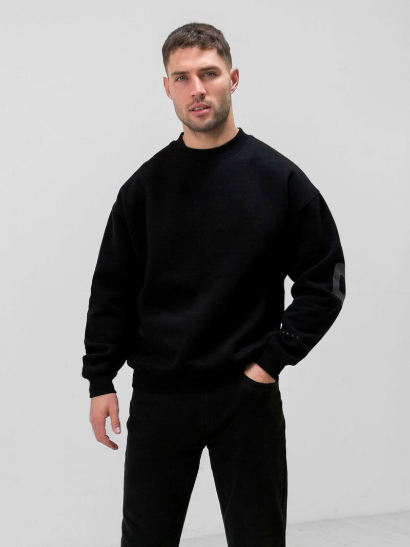 Tonal Idris Oversized Jumper - Black