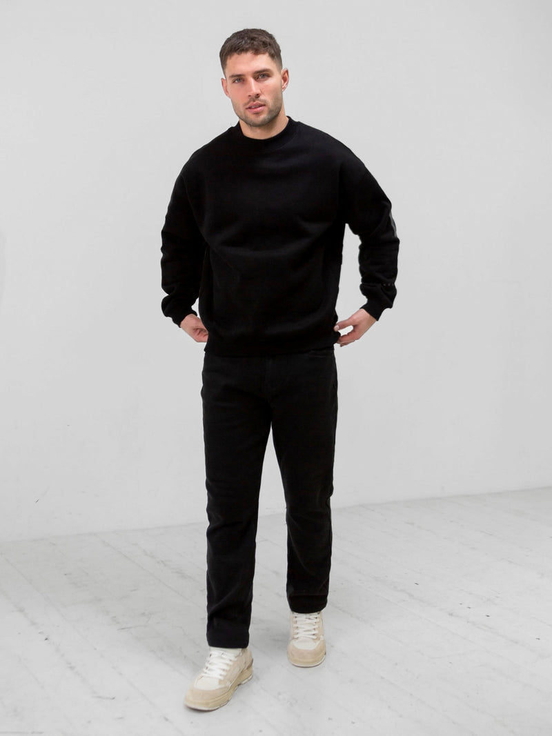 Tonal Idris Oversized Jumper - Black