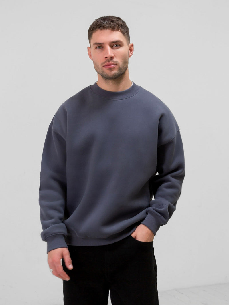 Tonal Idris Oversized Jumper - Blue