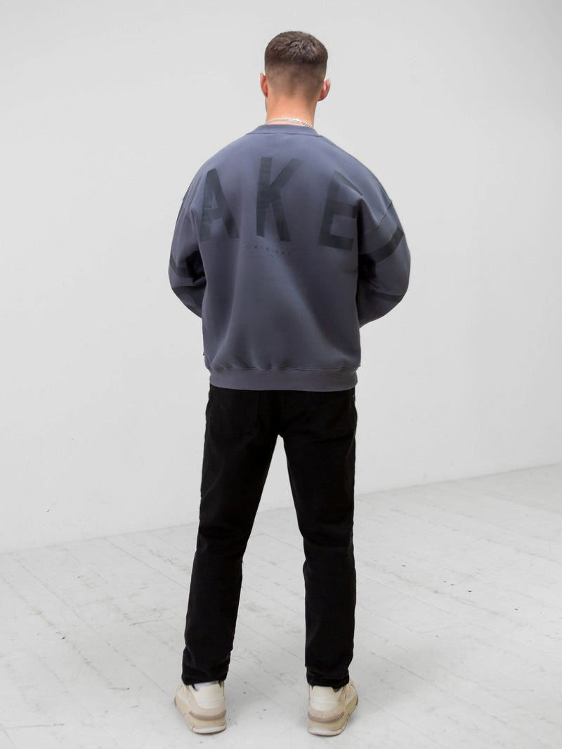 Tonal Idris Oversized Jumper - Blue