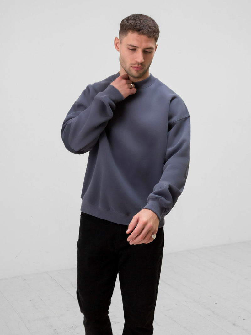 Tonal Idris Oversized Jumper - Blue