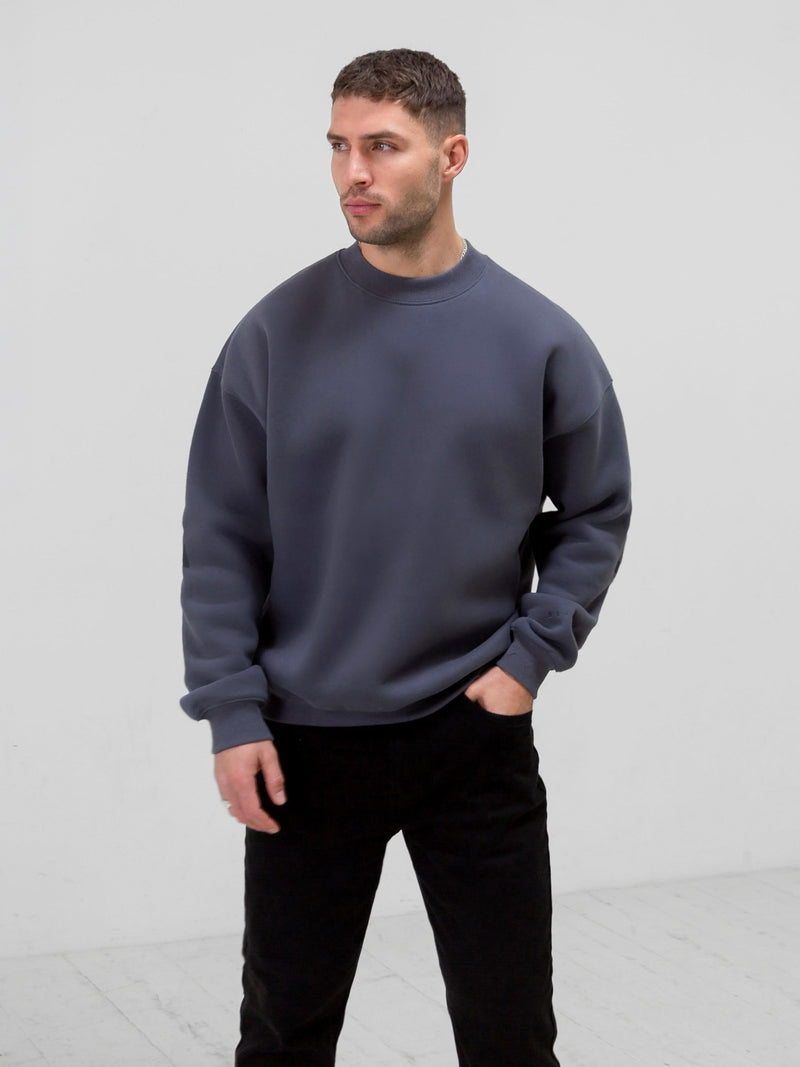 Tonal Idris Oversized Jumper - Blue