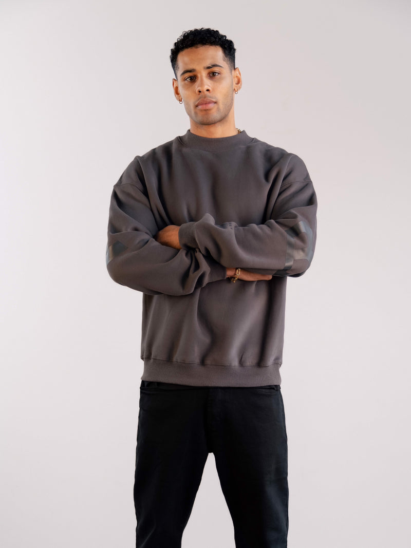 Tonal Idris Oversized Jumper - Charcoal