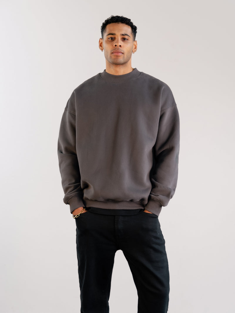 Tonal Idris Oversized Jumper - Charcoal