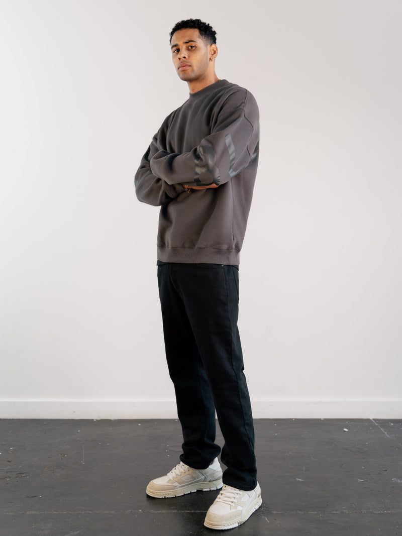 Tonal Idris Oversized Jumper - Charcoal