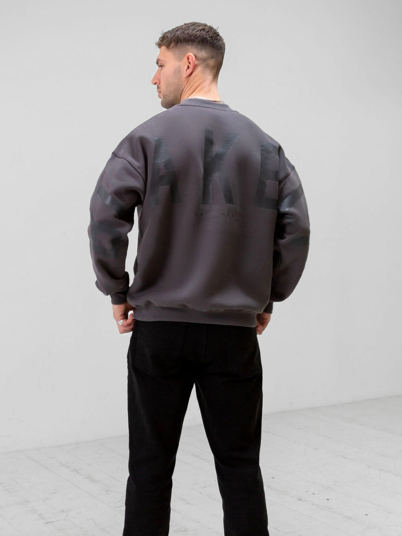 Tonal Idris Oversized Jumper - Charcoal