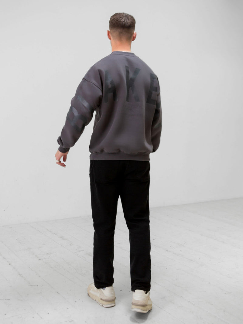 Tonal Idris Oversized Jumper - Charcoal