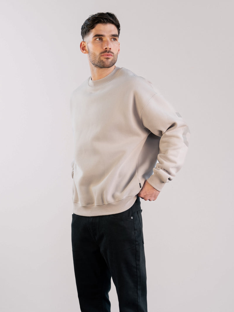 Tonal Idris Oversized Jumper - Stone