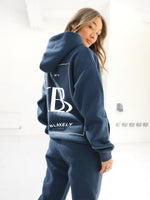 Riviera Initial Relaxed Women's Hoodie - Mid Blue