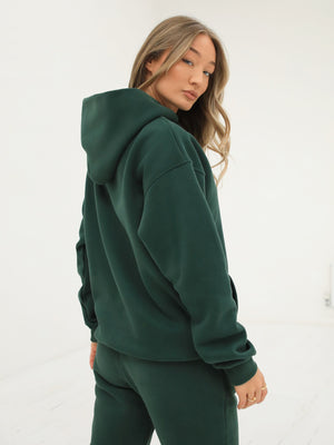 Life & Style Oversized Hoodie - Forest Green