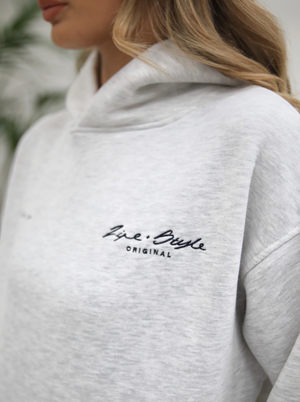 Life & Style Oversized Hoodie - Marl White