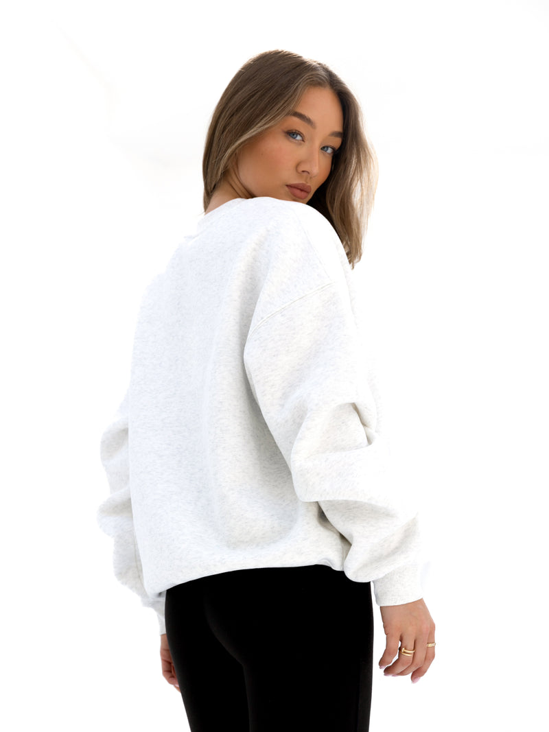 Madison Oversized Jumper - Marl White