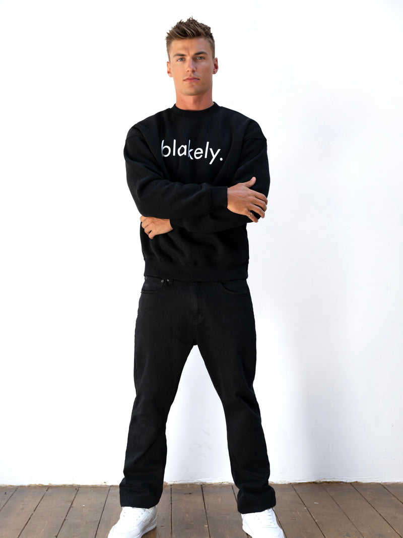 Logo Relaxed Jumper - Black