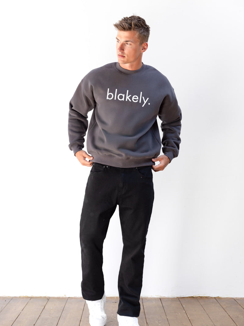 Logo Relaxed Jumper - Charcoal