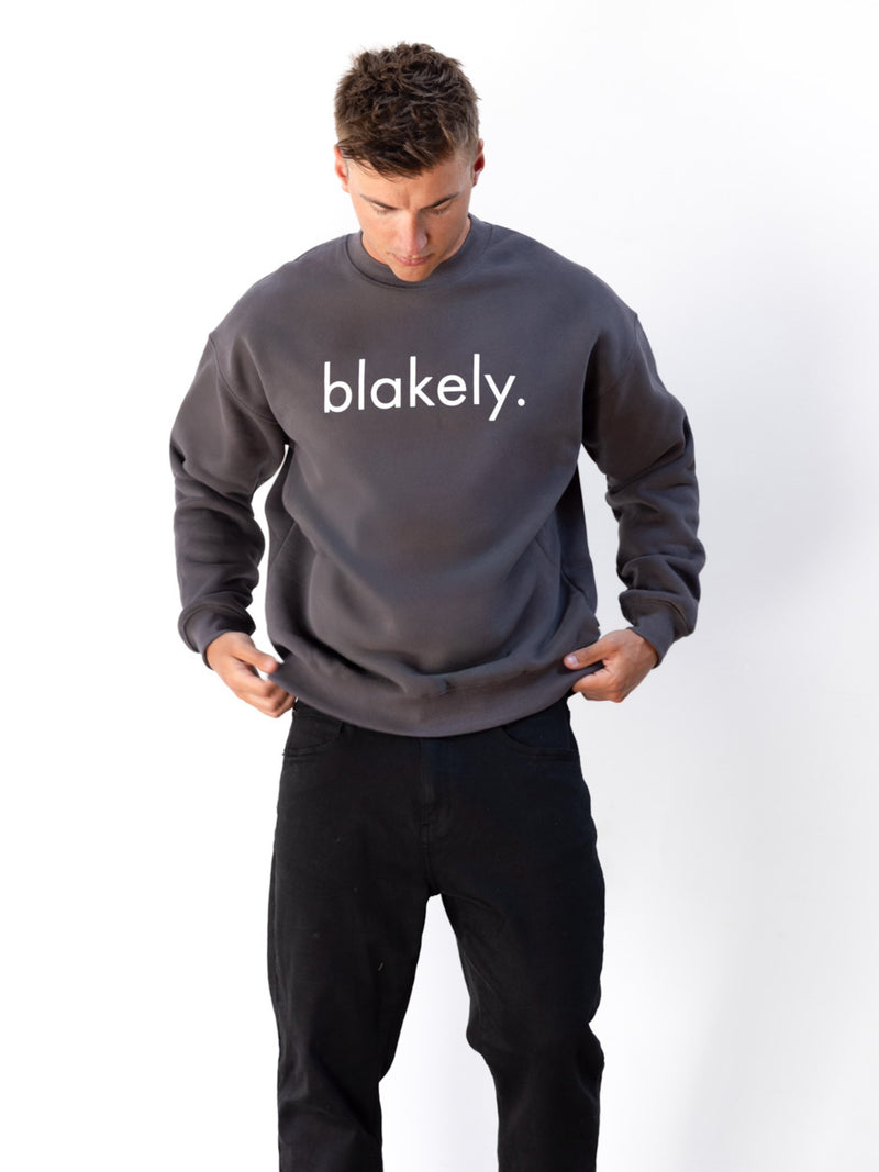 Logo Relaxed Jumper - Charcoal