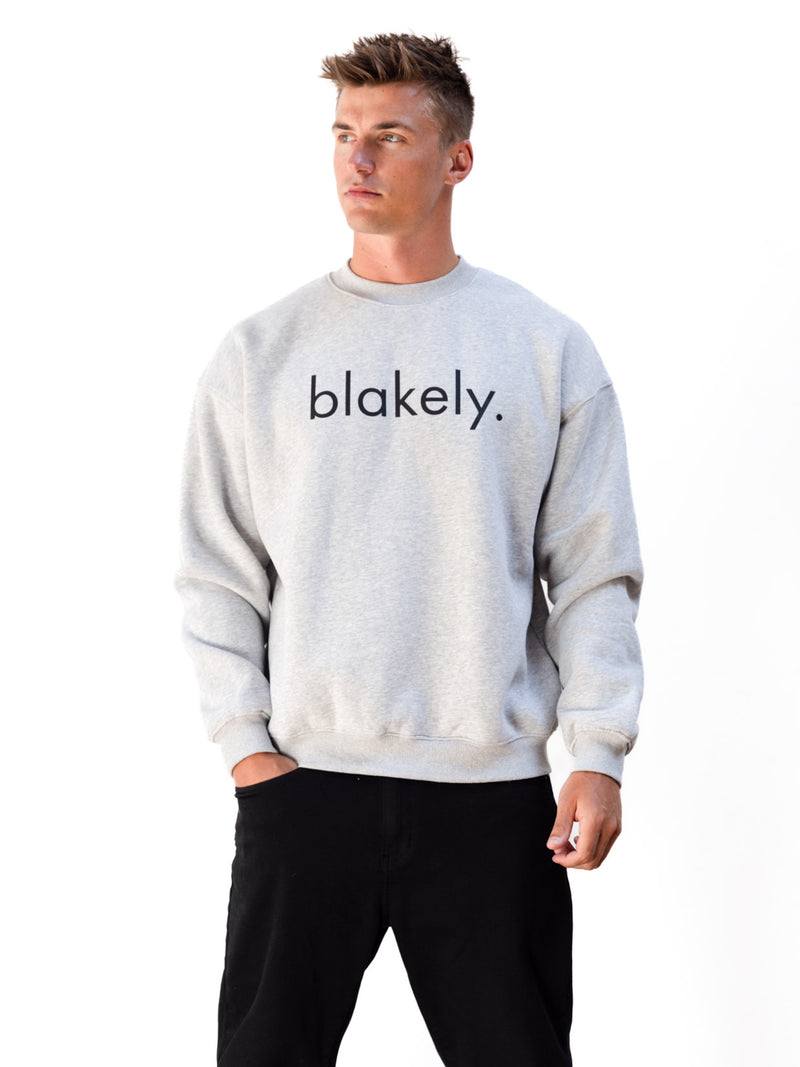 Logo Relaxed Jumper - Marl Grey