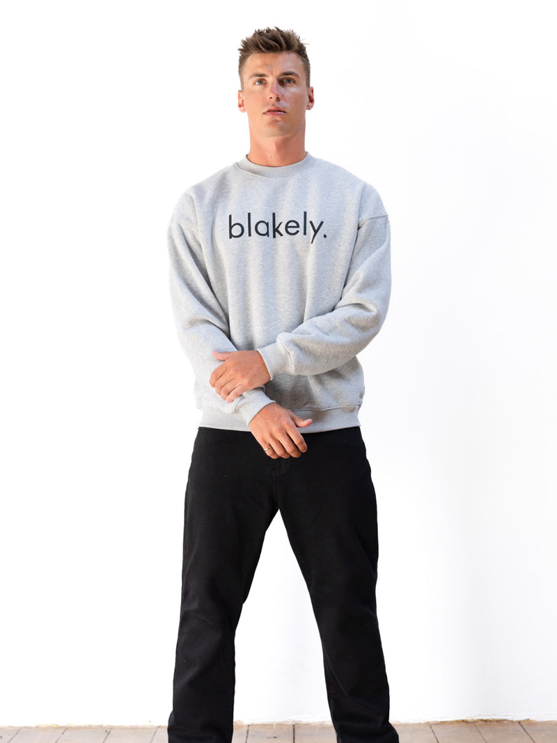 Logo Relaxed Jumper - Marl Grey