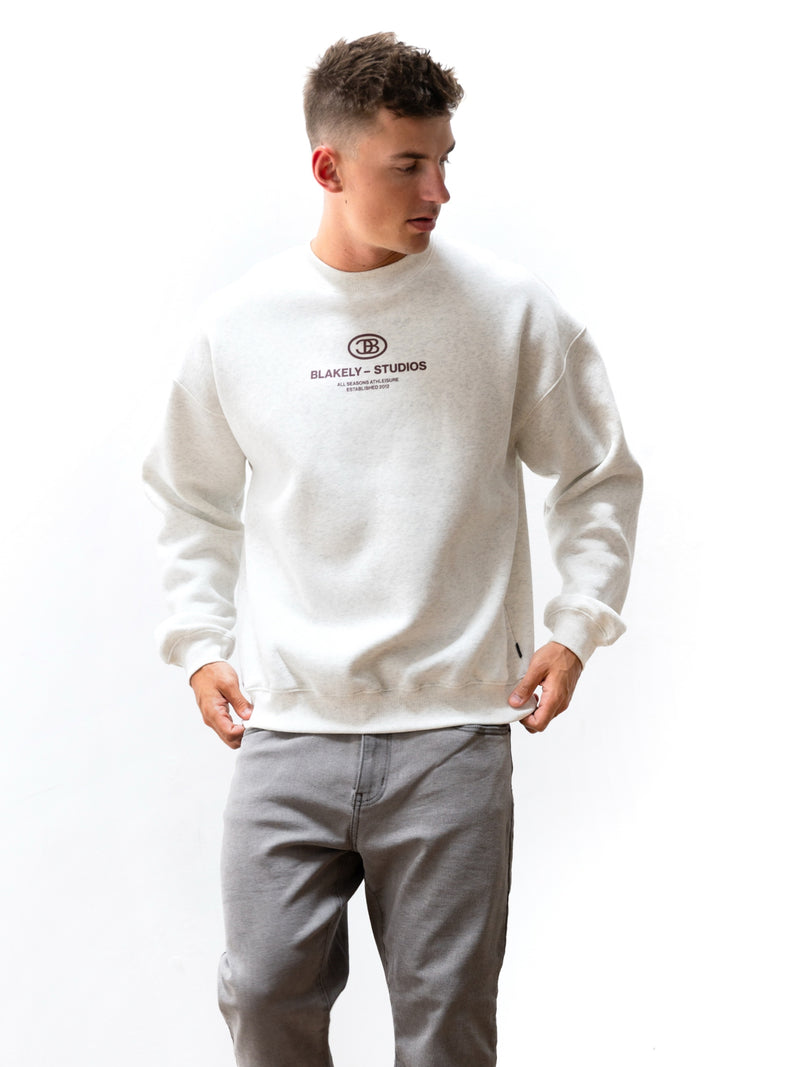 Mercer Relaxed Jumper - Marl White