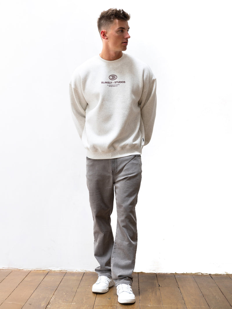 Mercer Relaxed Jumper - Marl White
