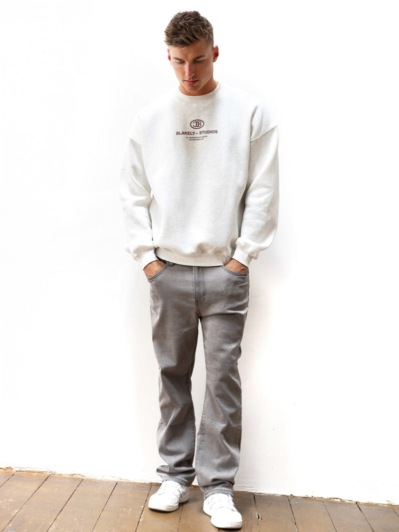 Mercer Relaxed Jumper - Marl White