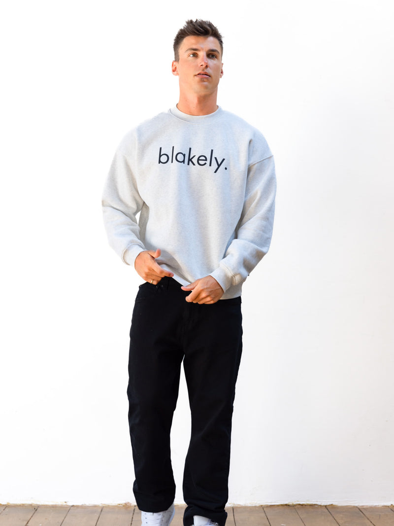 Logo Relaxed Jumper - Marl White