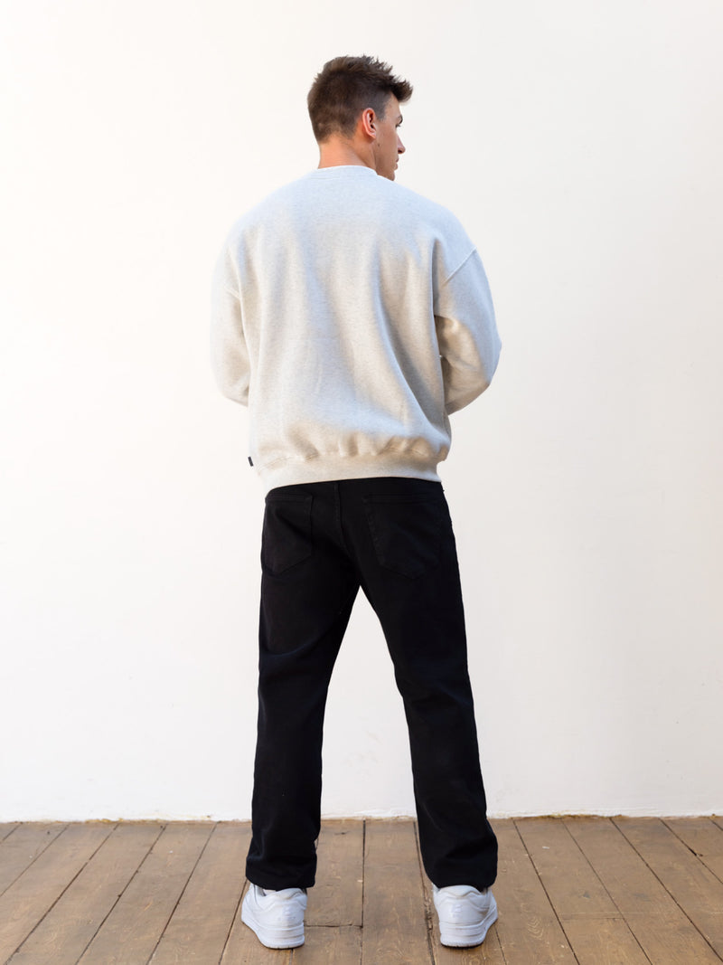 Logo Relaxed Jumper - Marl White
