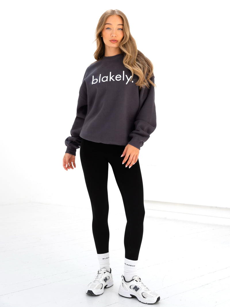 Logo Oversized Jumper - Charcoal