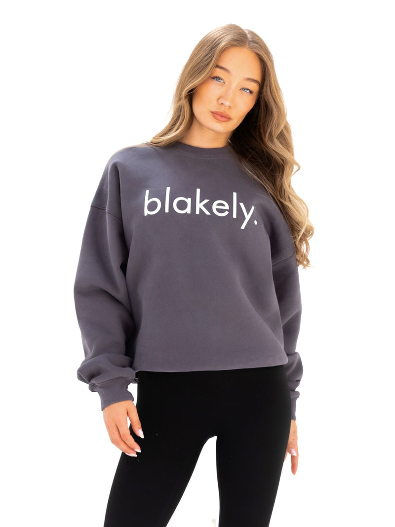Logo Oversized Jumper - Charcoal
