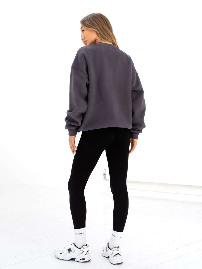 Logo Oversized Jumper - Charcoal