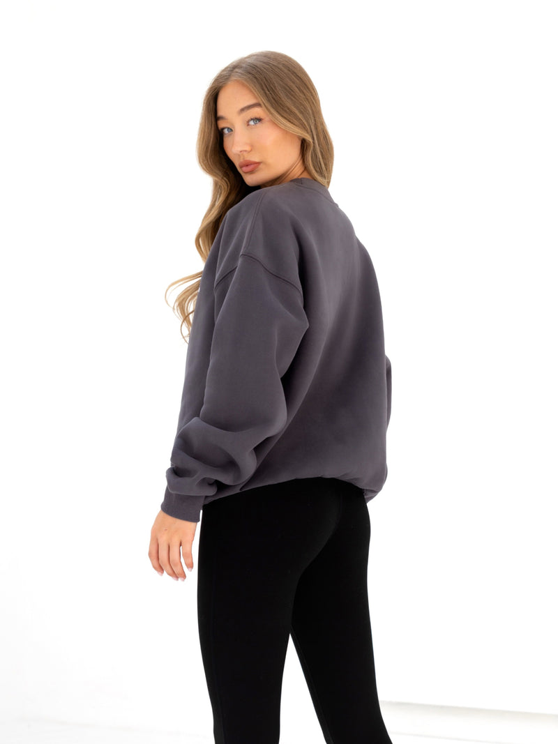 Logo Oversized Jumper - Charcoal