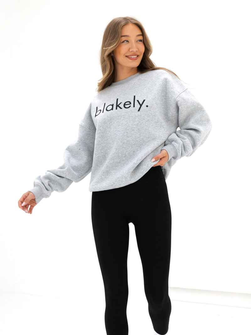 Logo Oversized Jumper - Marl Grey