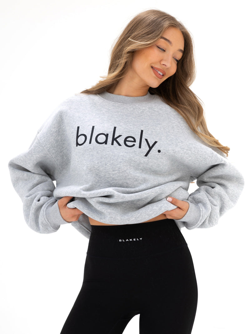 Logo Oversized Jumper - Marl Grey