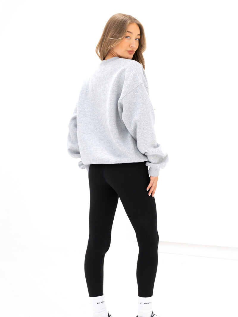 Logo Oversized Jumper - Marl Grey