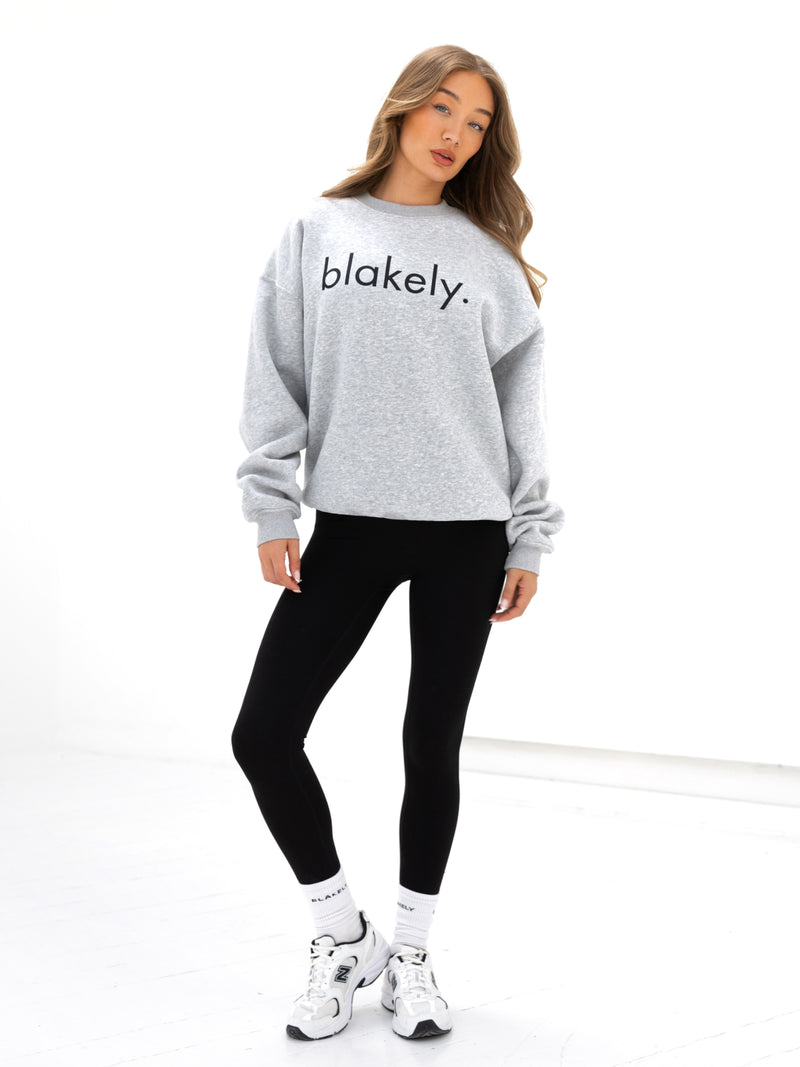 Logo Oversized Jumper - Marl Grey