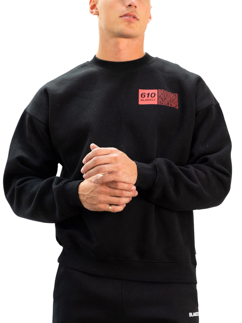 Tribeca 610 Relaxed Jumper - Black & Red