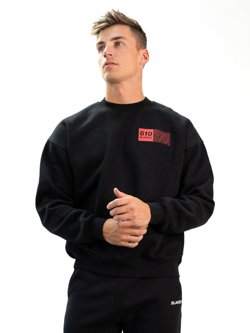 Tribeca 610 Relaxed Jumper - Black & Red