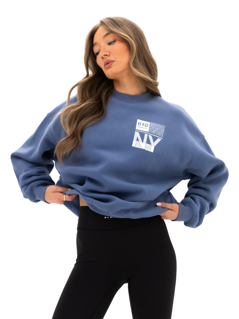 Brooklyn 610 Oversized Jumper - Mid Blue